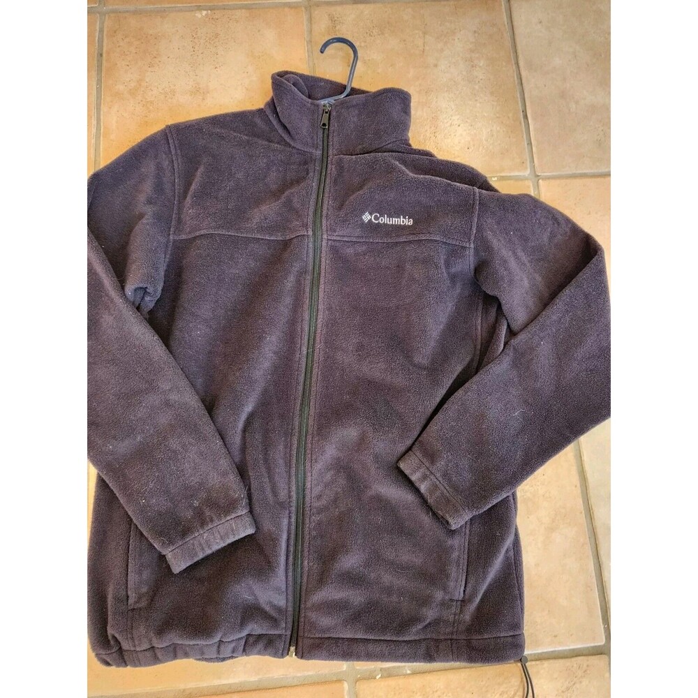 Columbia Fleece Jacket Mens Large Tall Black Zip Long Sleeve Outdoor